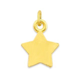 Solid 10k Gold Star Charm - Tiny Cute Charm Celestial Jewelry